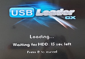 USBLoaderGX waiting for HDD error