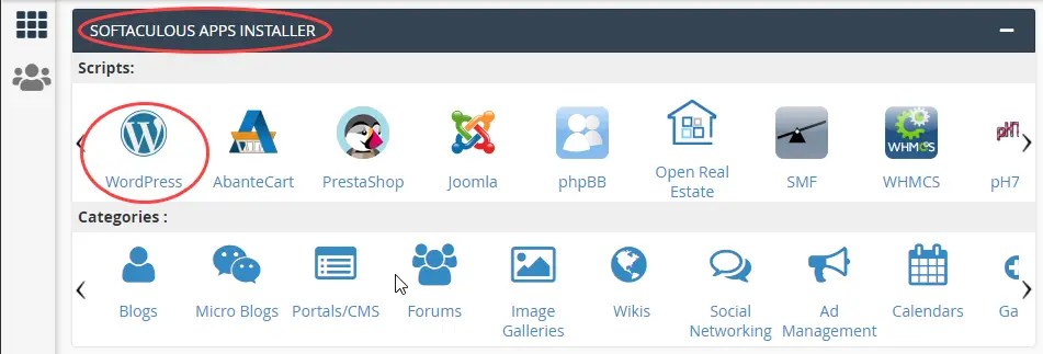 cPanel softaculous WordPress