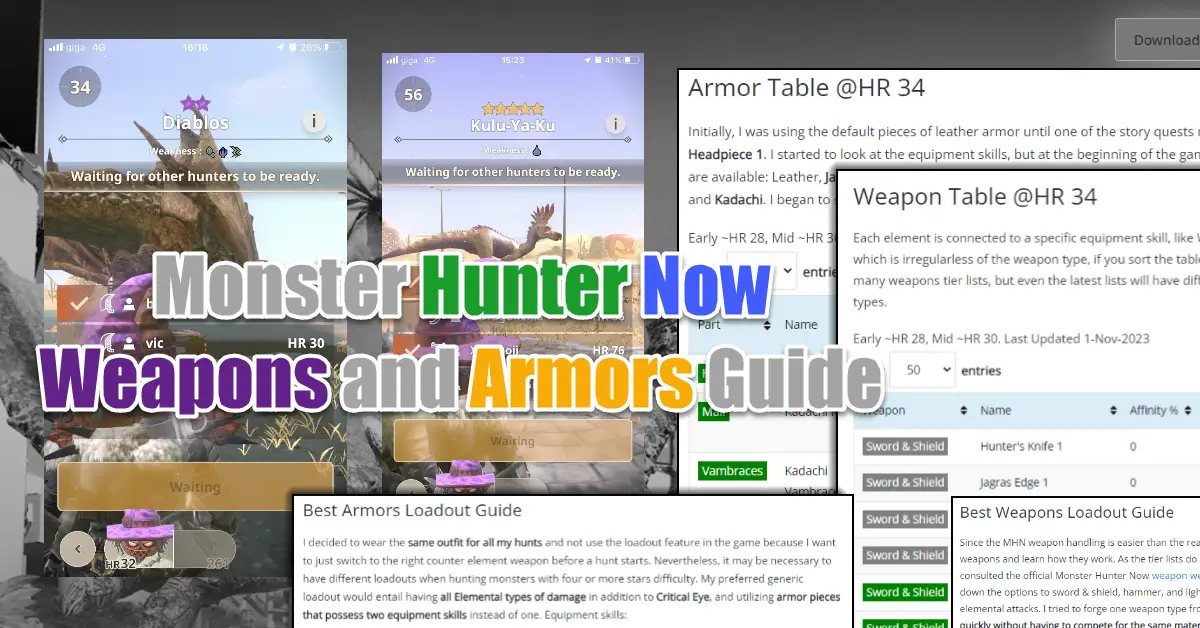 Monster Hunter Now (MHN) – Weapons and Armor Guide